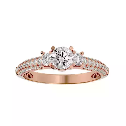 Solitaire wedding engagement ring with 360 view animation