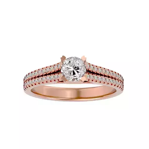 Solitaire wedding engagement ring with 360 view animation