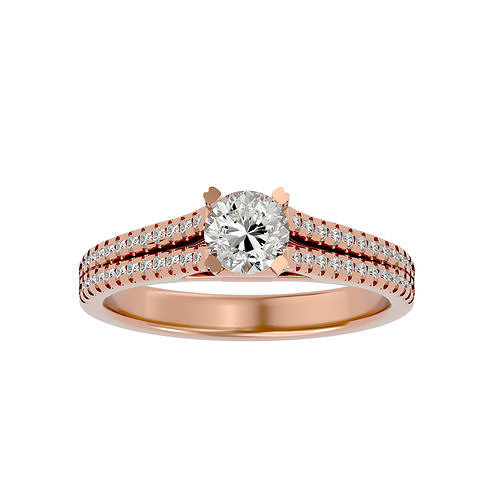 Solitaire wedding engagement ring with 360 view animation 3D print model