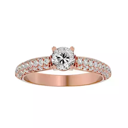 Solitaire wedding engagement ring with 360 view animation