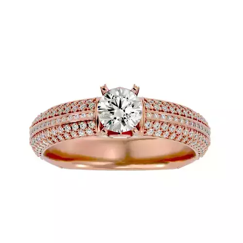 Solitaire wedding engagement ring with 360 view animation