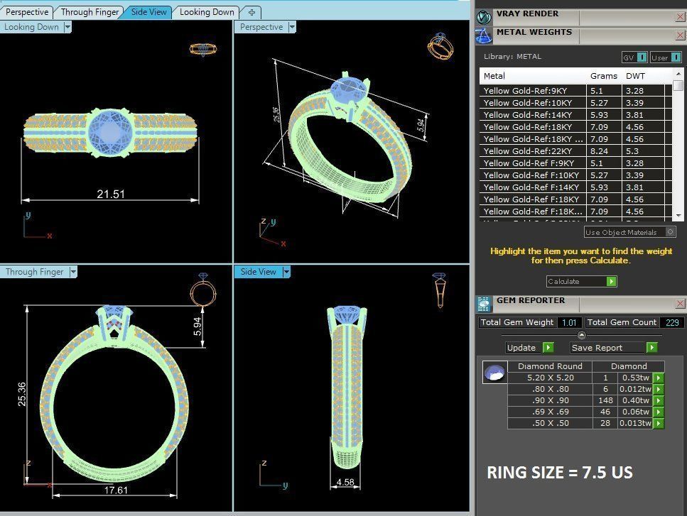 Solitaire wedding engagement ring with 360 view animation 3D print model_4