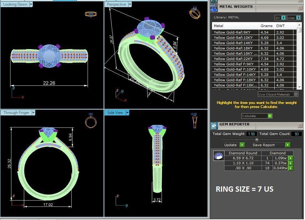 Solitaire wedding engagement ring with 360 view animation 3D print model_4