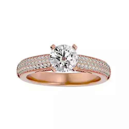 Solitaire wedding engagement ring with 360 view animation