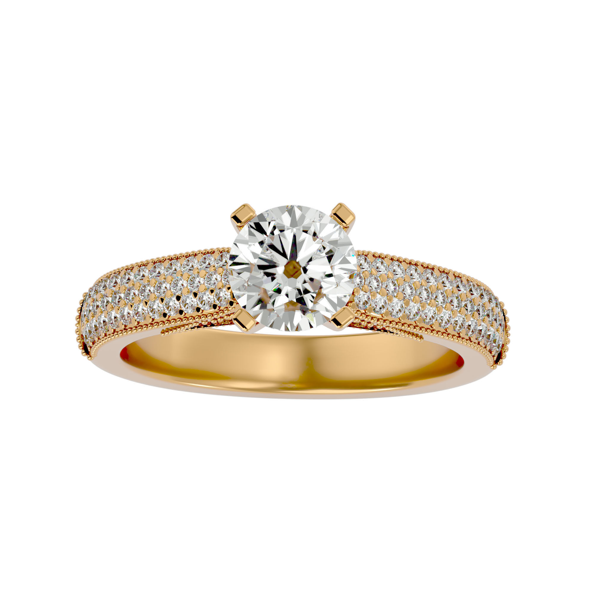 Solitaire wedding engagement ring with 360 view animation 3D print model_2