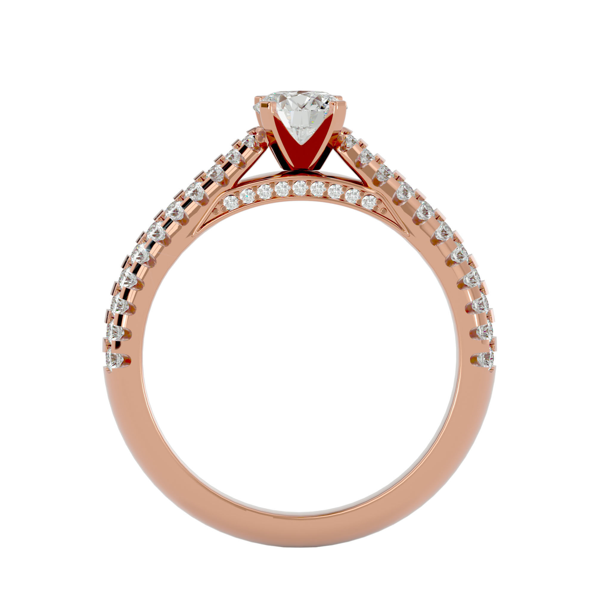 Solitaire wedding engagement ring with 360 view animation 3D print model_7