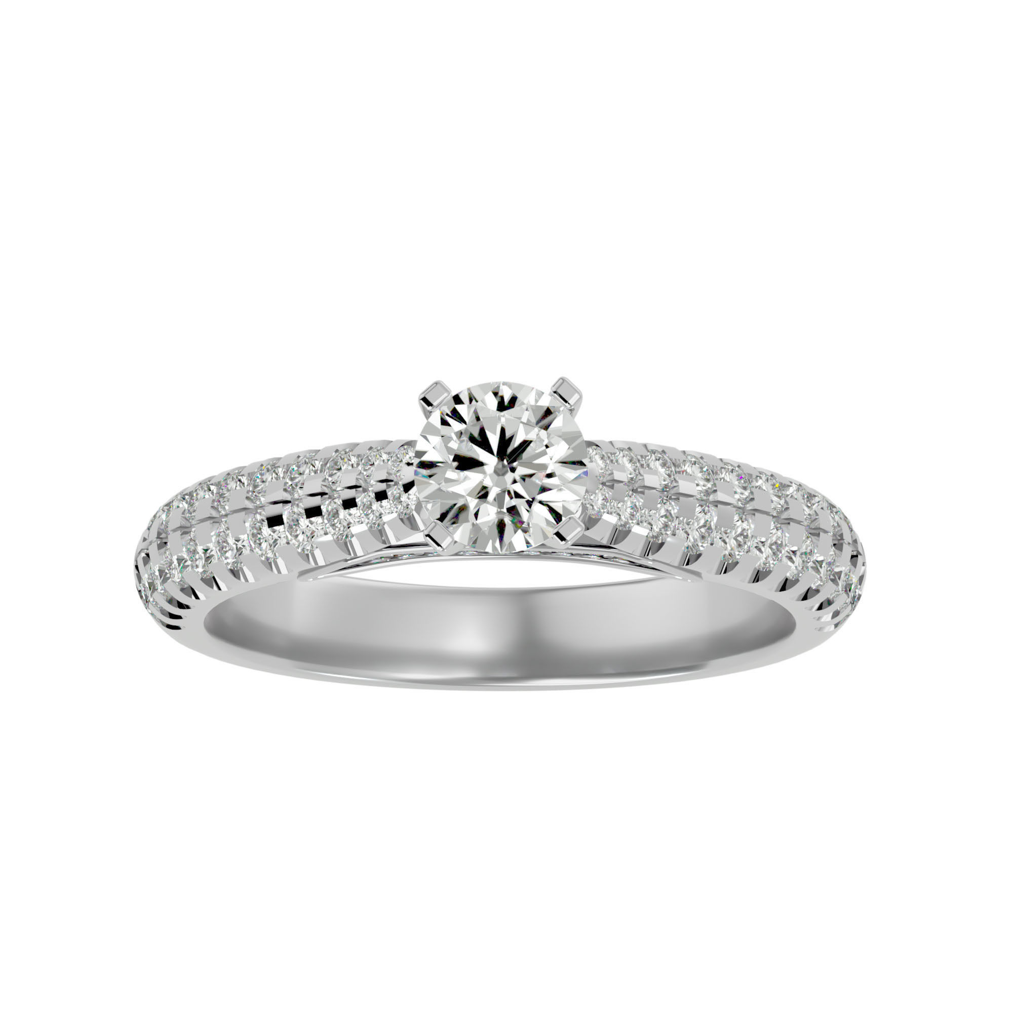 Solitaire wedding engagement ring with 360 view animation 3D print model_3