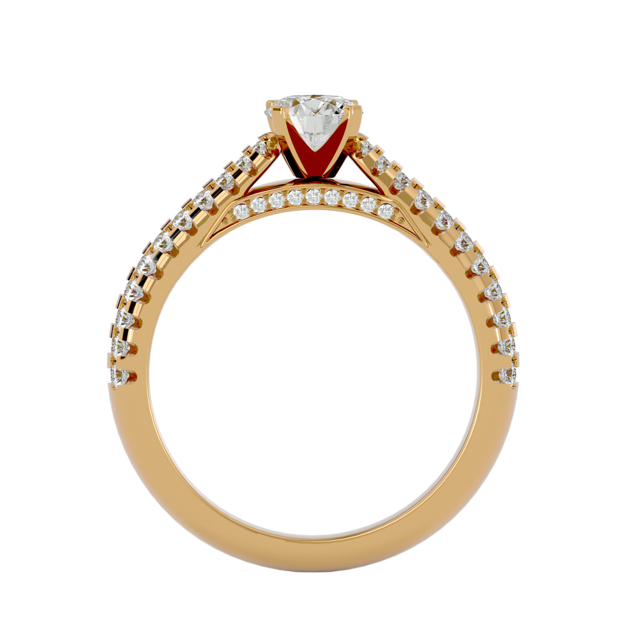 Solitaire wedding engagement ring with 360 view animation 3D print model_6