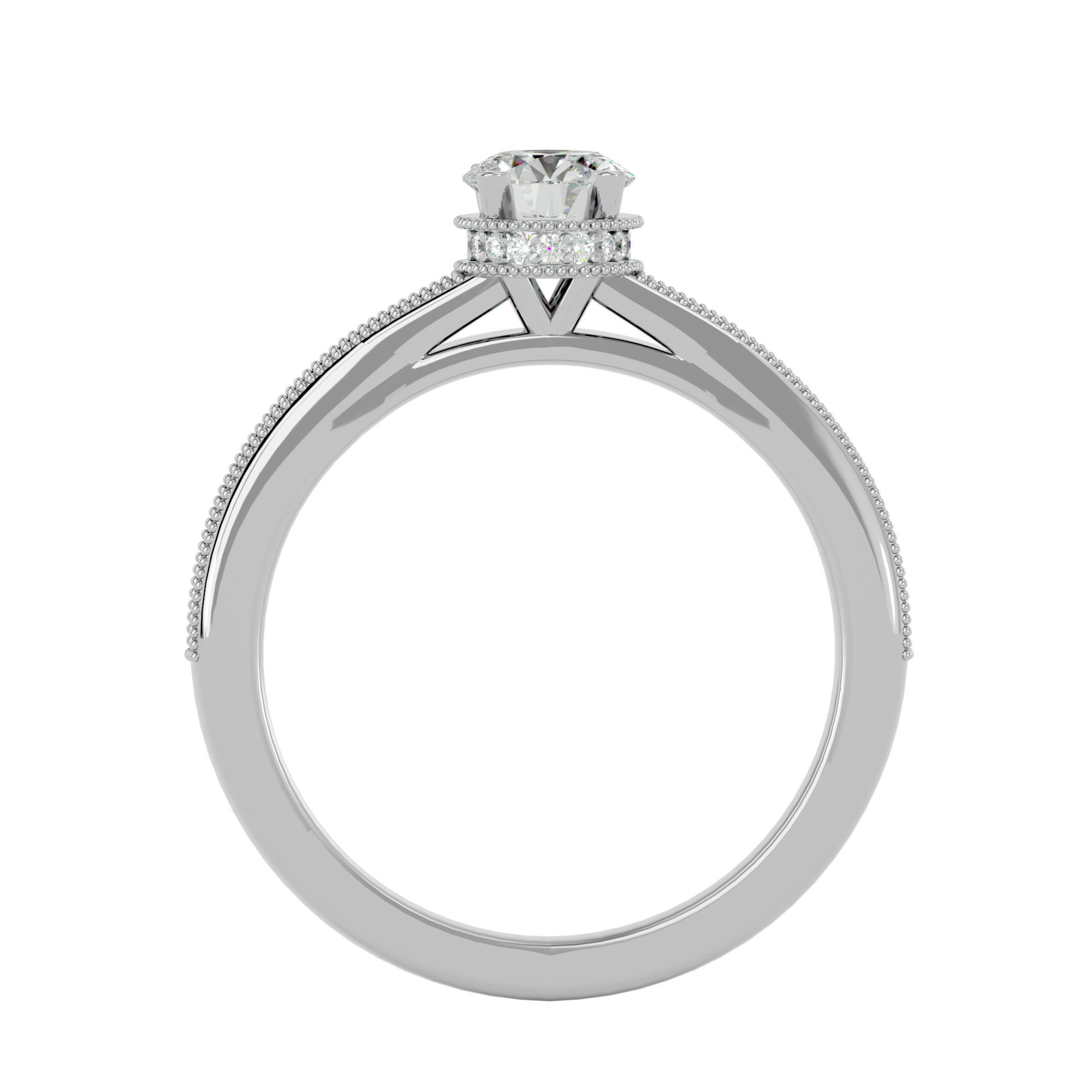 Solitaire wedding engagement ring with 360 view animation 3D print model_5