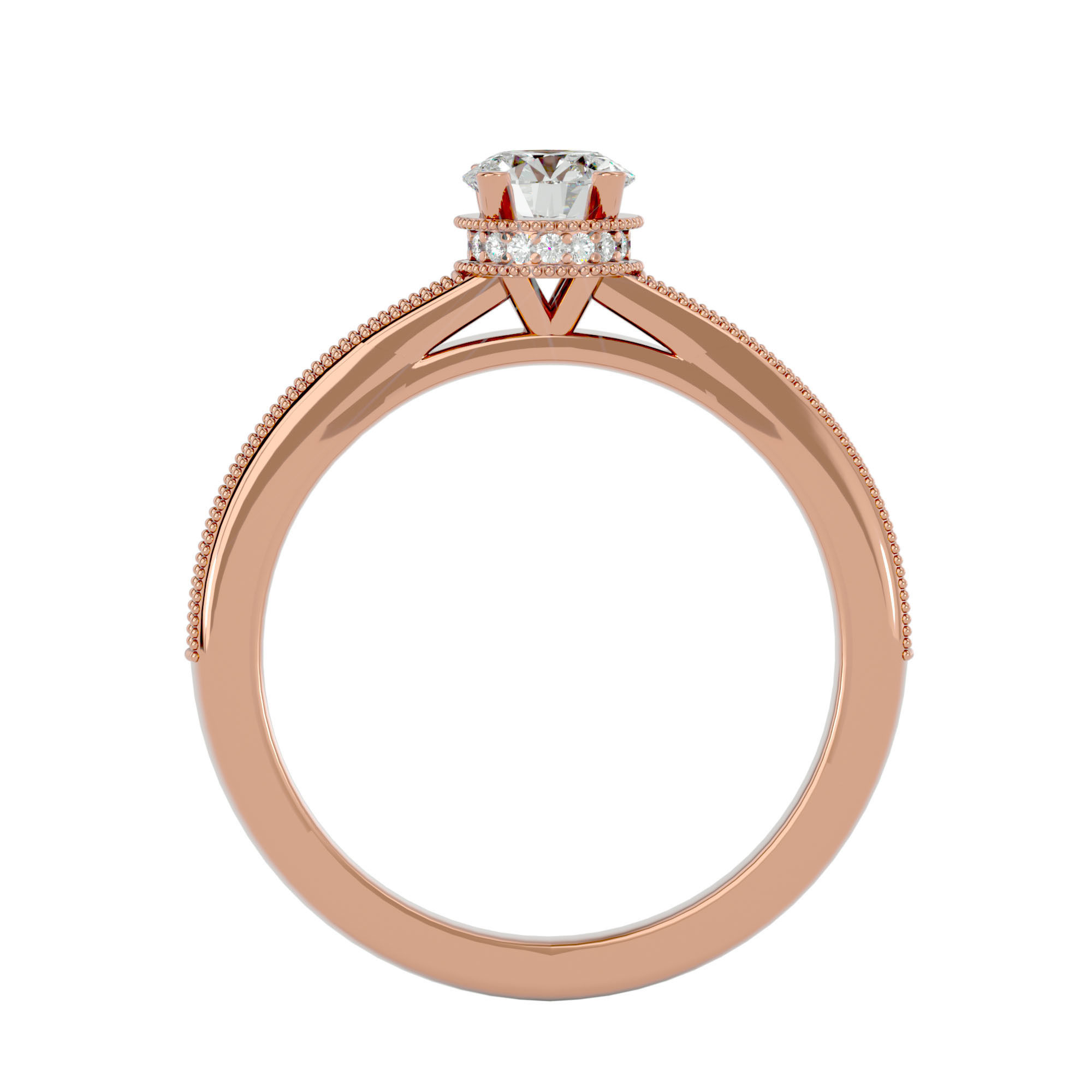 Solitaire wedding engagement ring with 360 view animation 3D print model_7