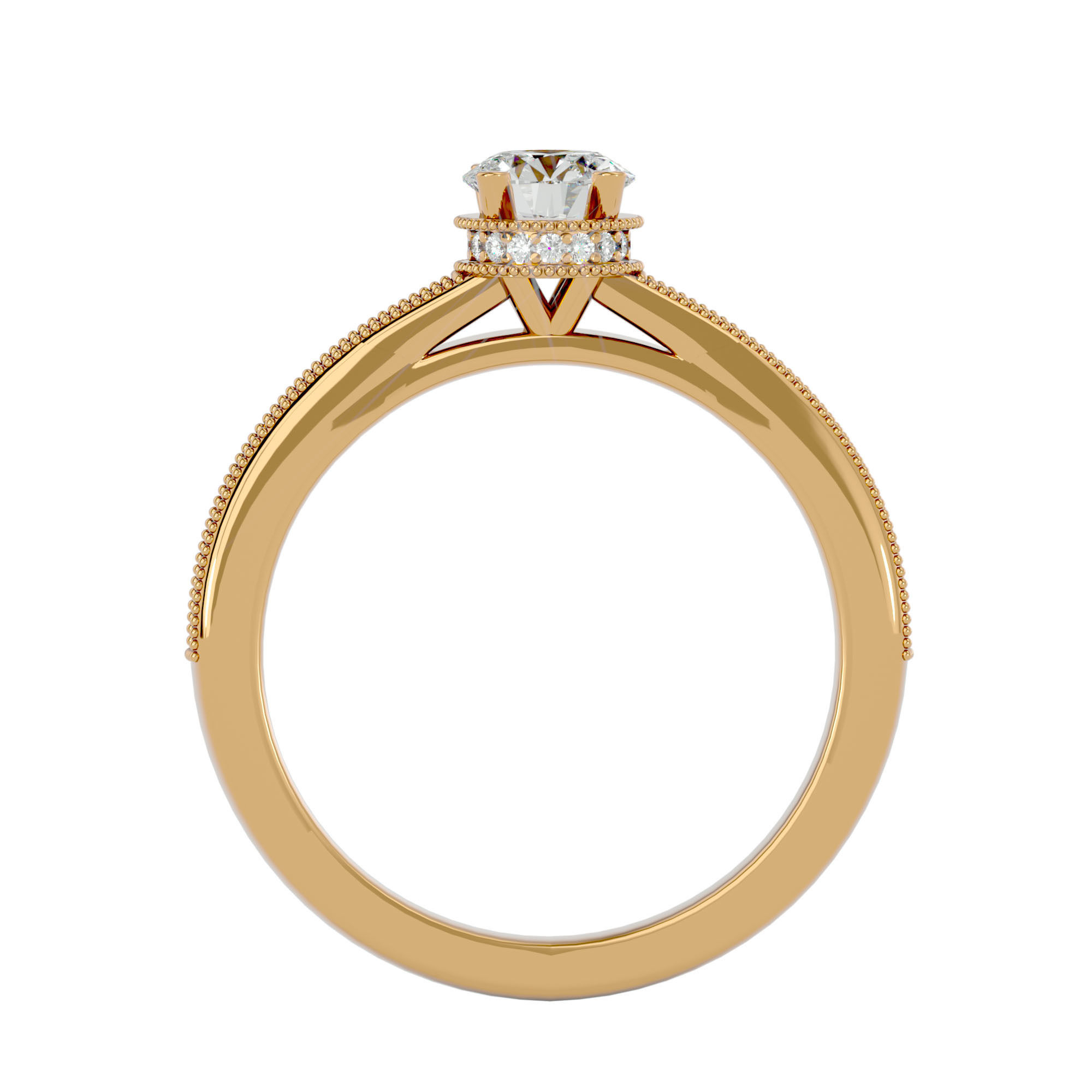 Solitaire wedding engagement ring with 360 view animation 3D print model_6