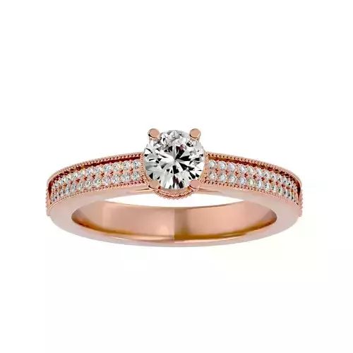 Solitaire wedding engagement ring with 360 view animation
