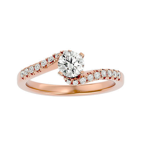 Solitaire wedding engagement ring with 360 view animation 3D print model