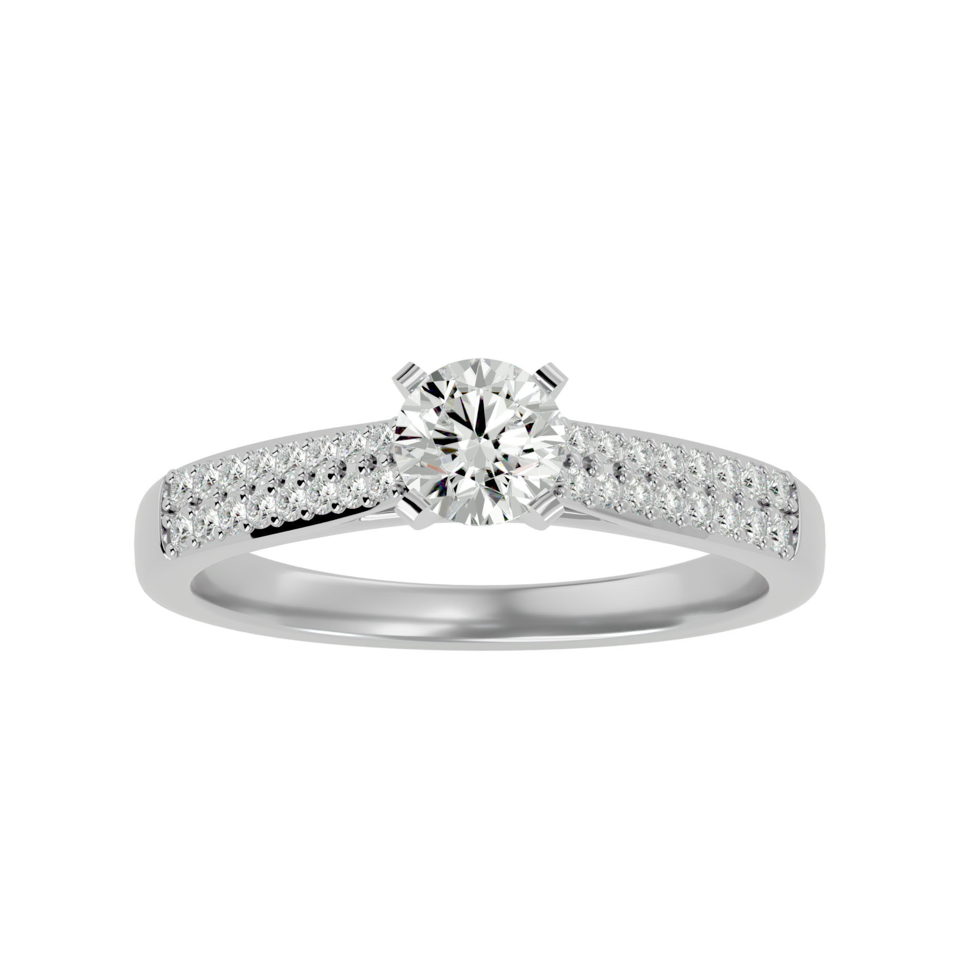 Solitaire wedding engagement ring with 360 view animation 3D print model_3