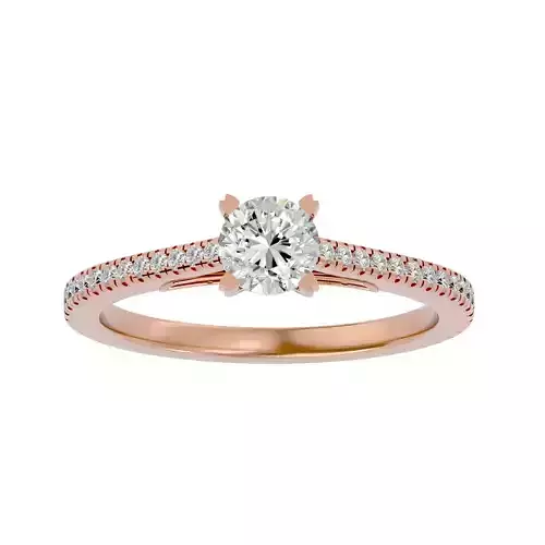 Solitaire wedding engagement ring with 360 view animation