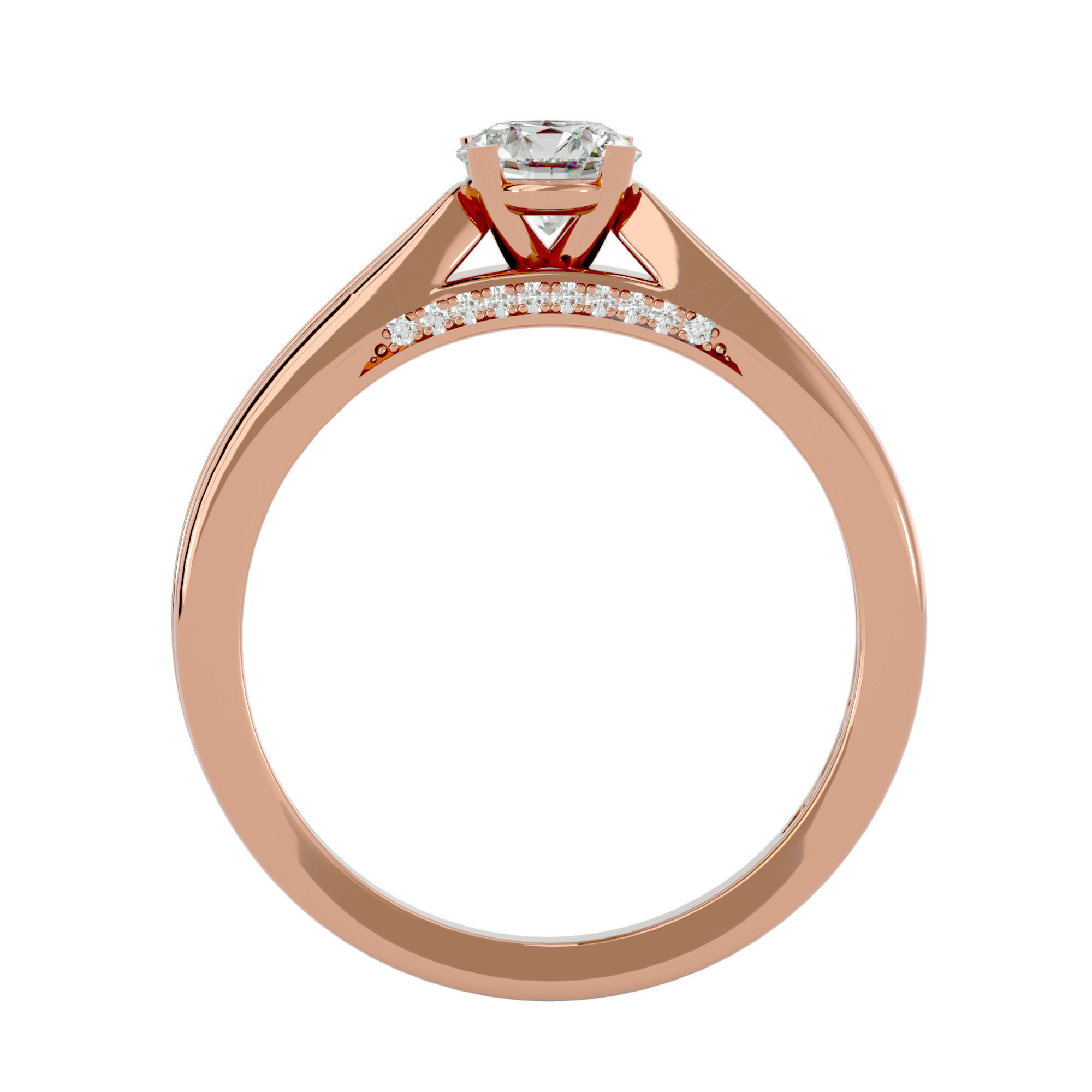 Solitaire wedding engagement ring with 360 view animation 3D print model_7