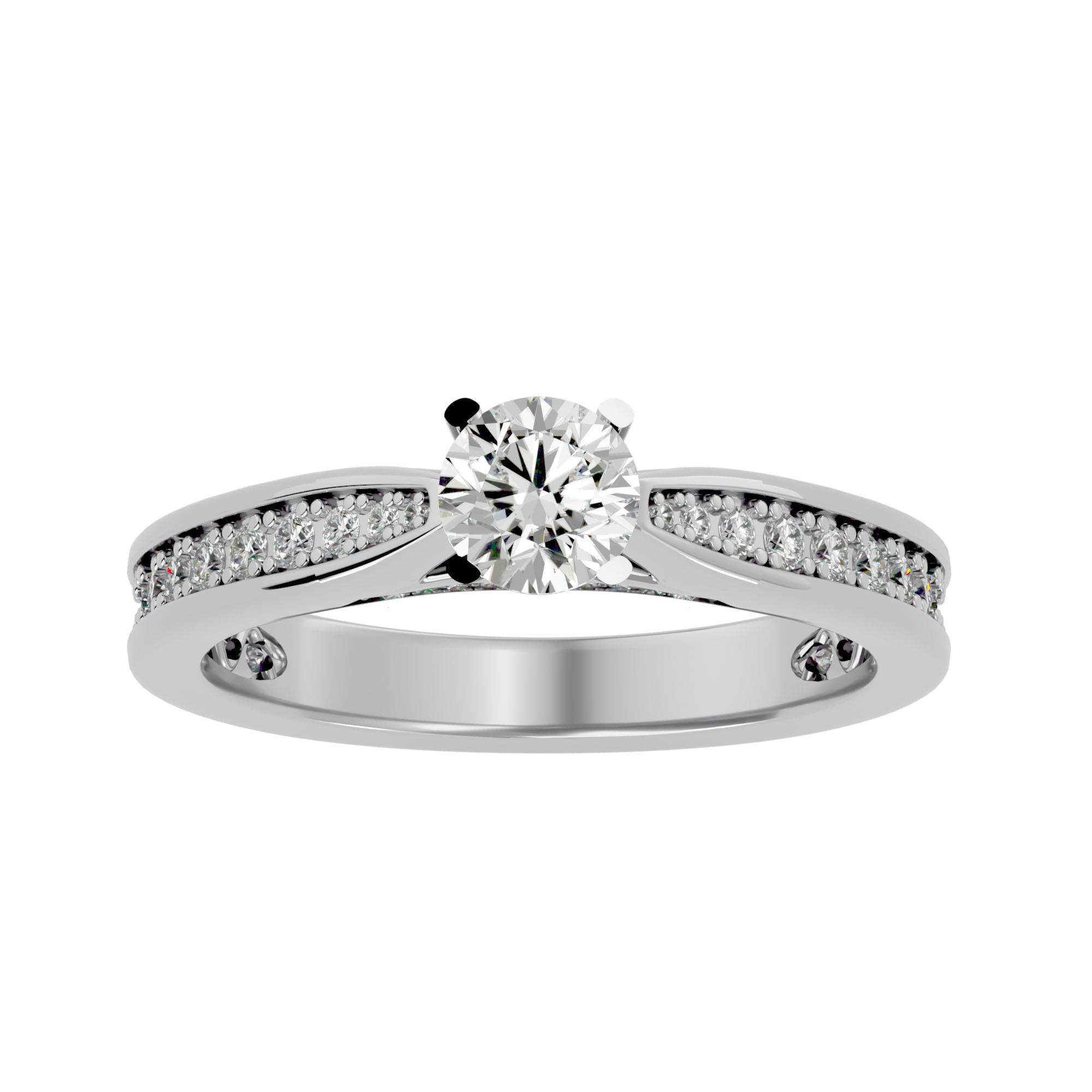 Solitaire wedding engagement ring with 360 view animation 3D print model_3