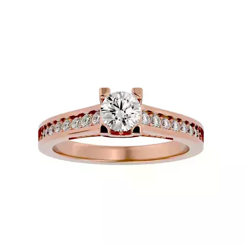Solitaire wedding engagement ring with 360 view animation