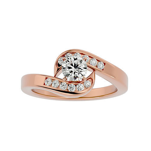 Solitaire wedding engagement ring with 360 view animation 3D print model