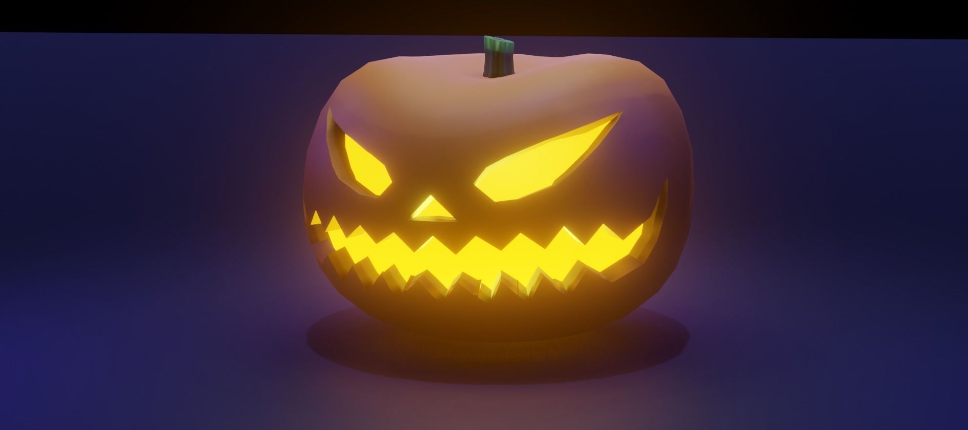Halloween Pumpkin Low-poly 3D model_3