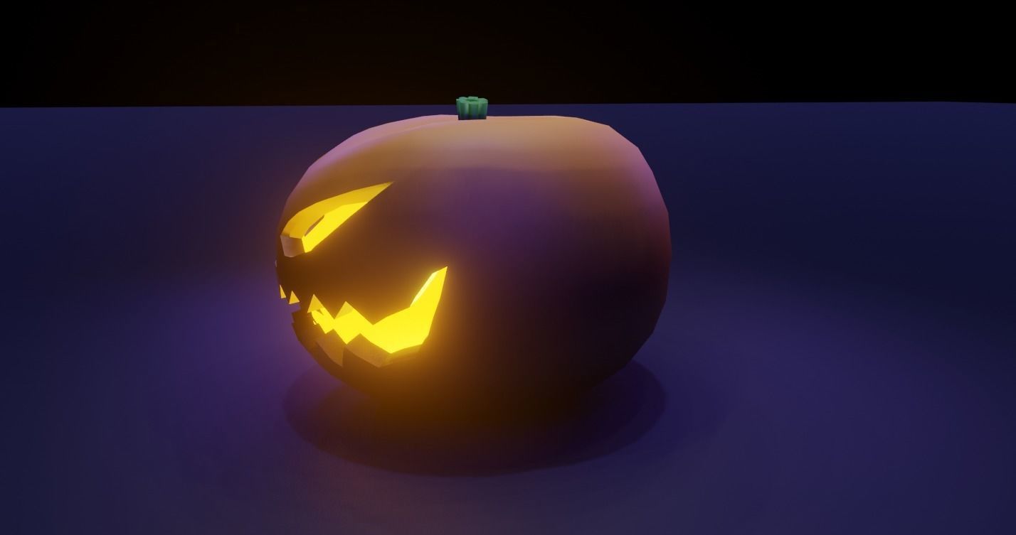 Halloween Pumpkin Low-poly 3D model_1
