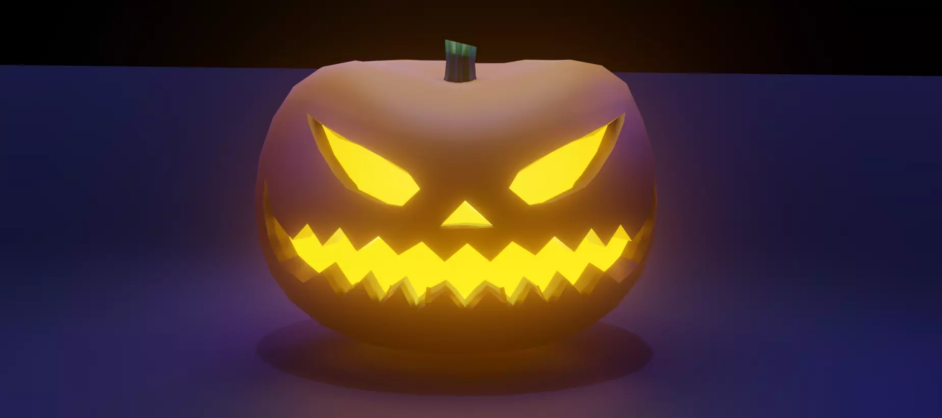 Halloween Pumpkin Low-poly 3D model_0