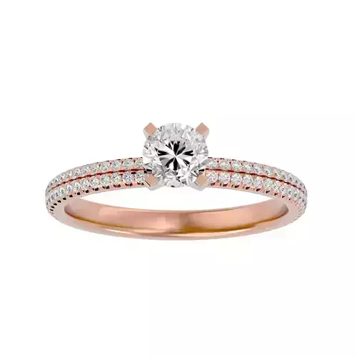 Solitaire wedding engagement ring with 360 view animation