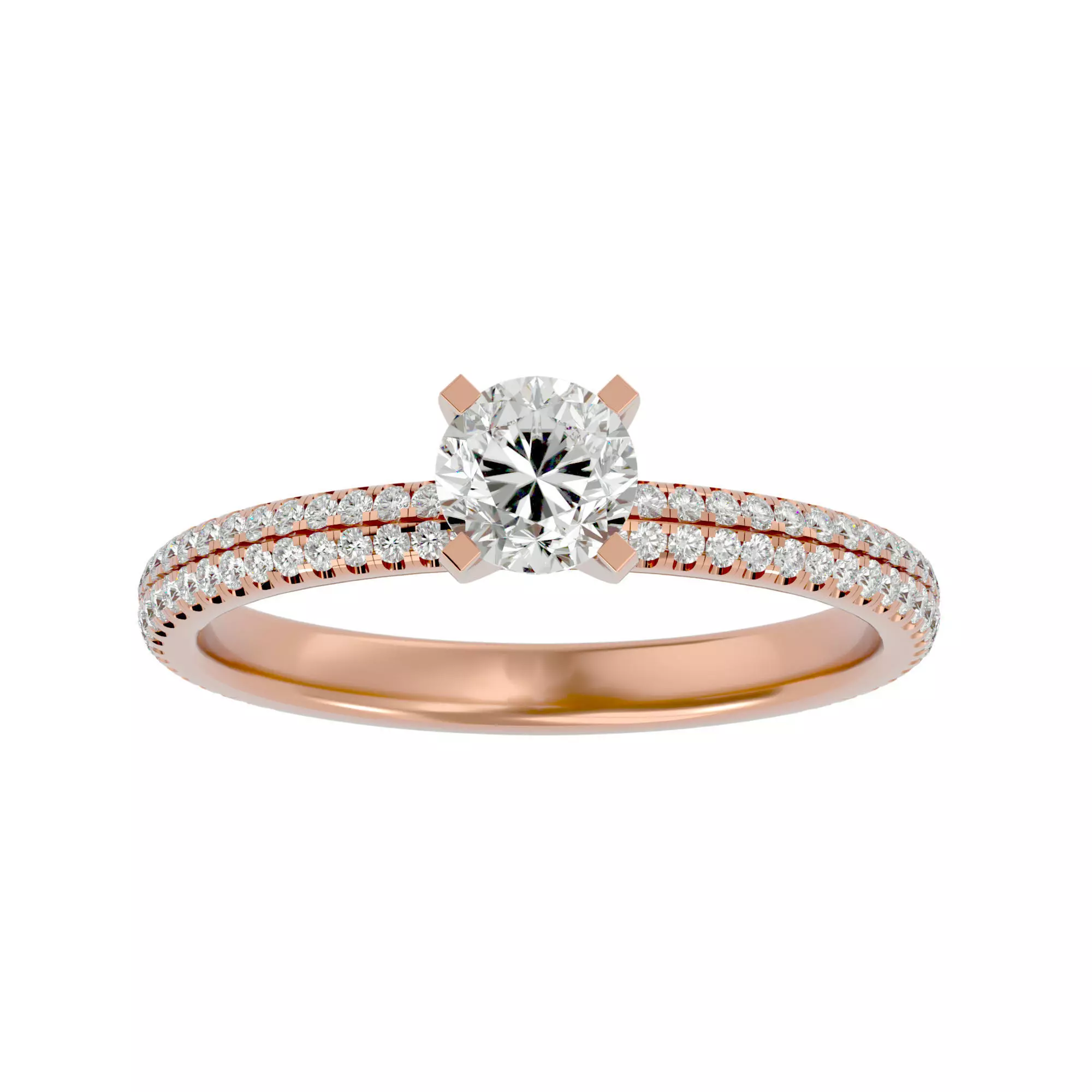 Solitaire wedding engagement ring with 360 view animation 3D print model_0