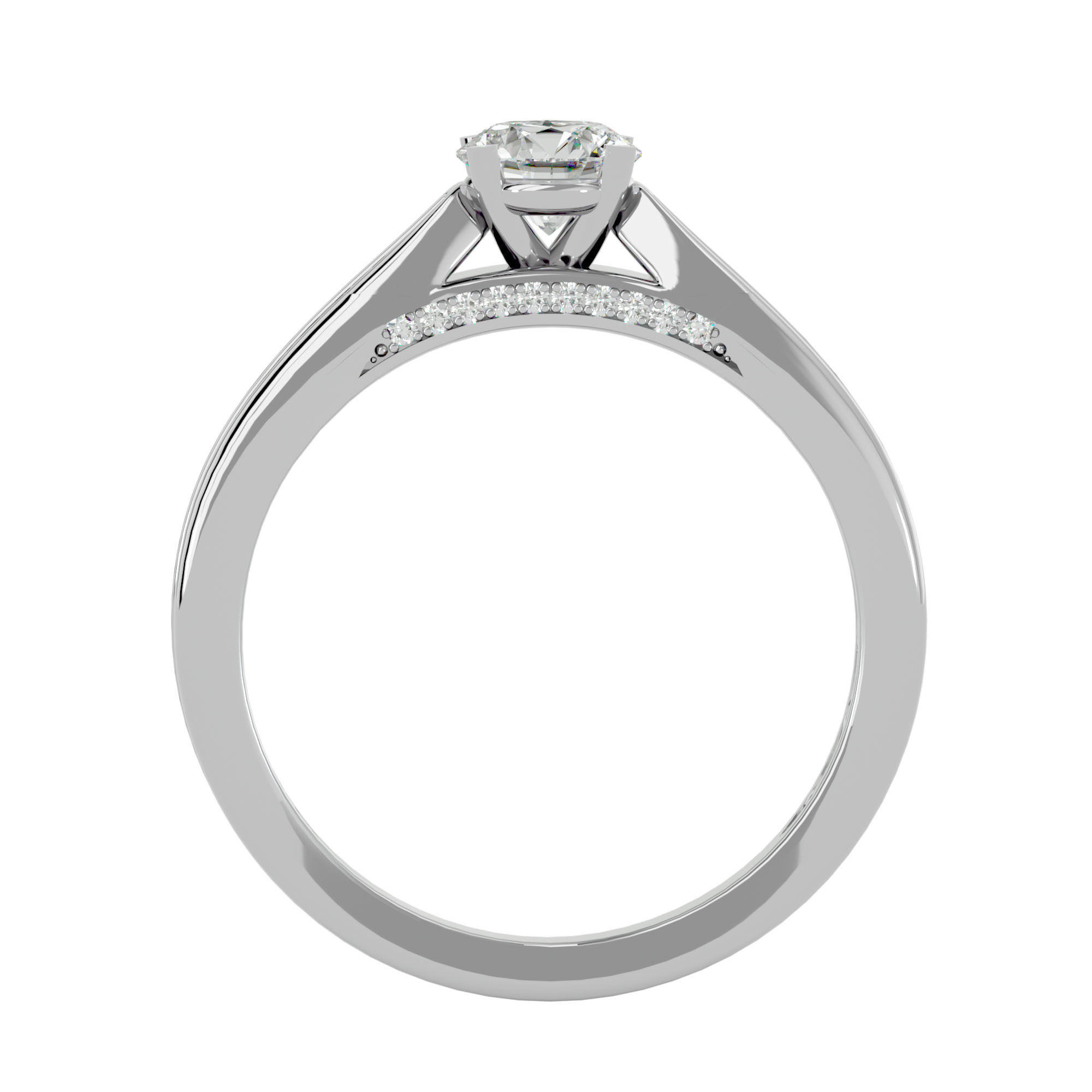 Solitaire wedding engagement ring with 360 view animation 3D print model_4
