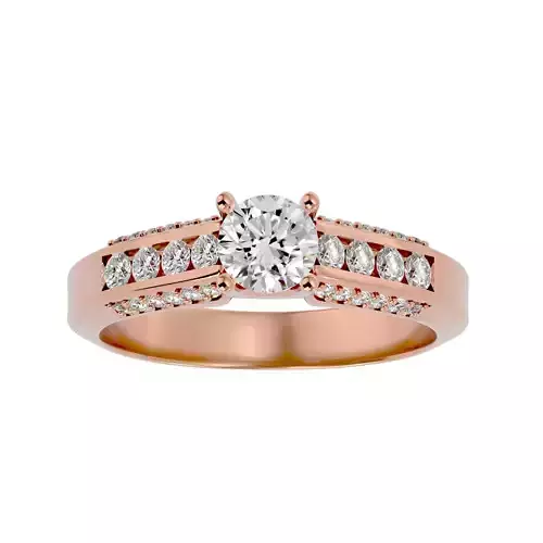 Solitaire wedding engagement ring with 360 view animation