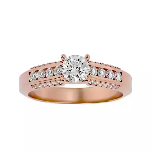 Solitaire wedding engagement ring with 360 view animation