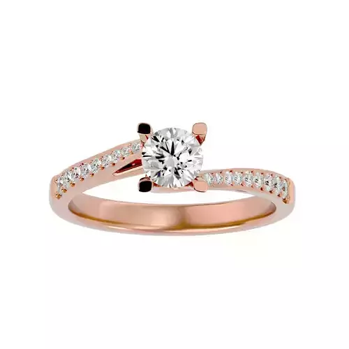Solitaire wedding engagement ring with 360 view animation