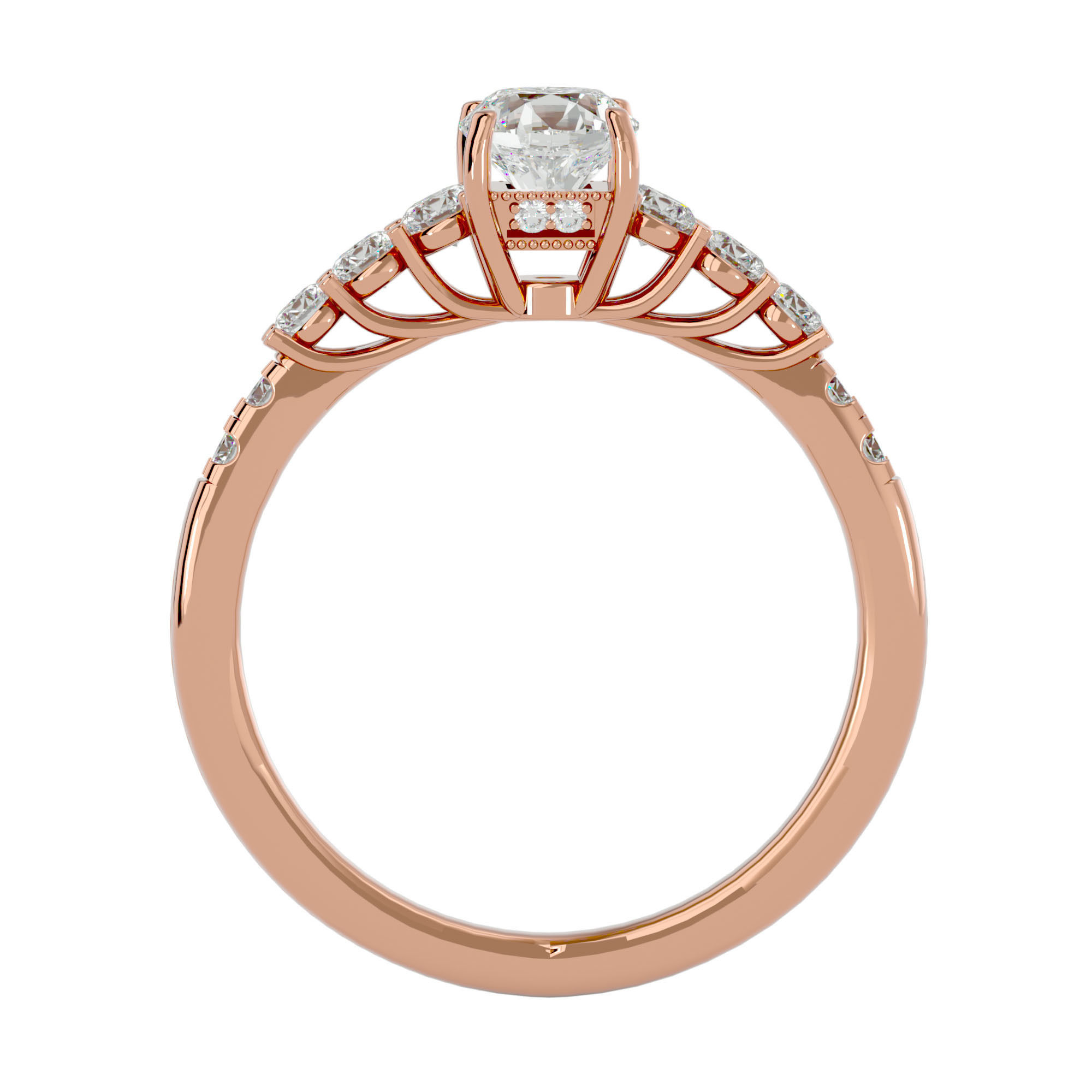 Solitaire wedding engagement ring with 360 view animation 3D print model_6