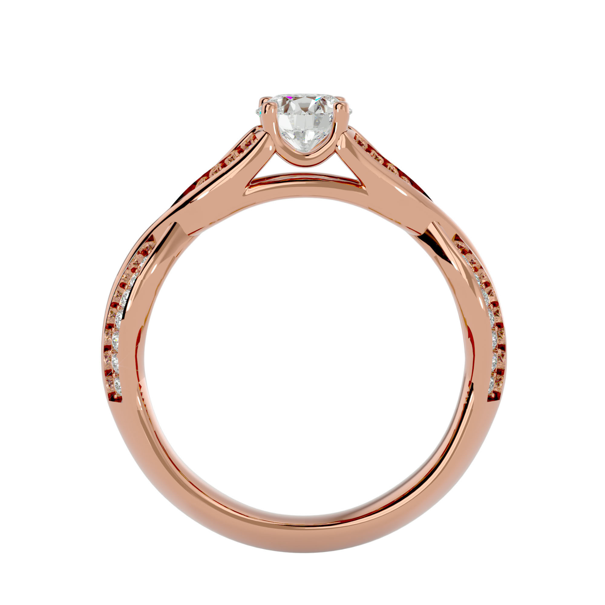 Solitaire wedding engagement ring with 360 view animation 3D print model_7