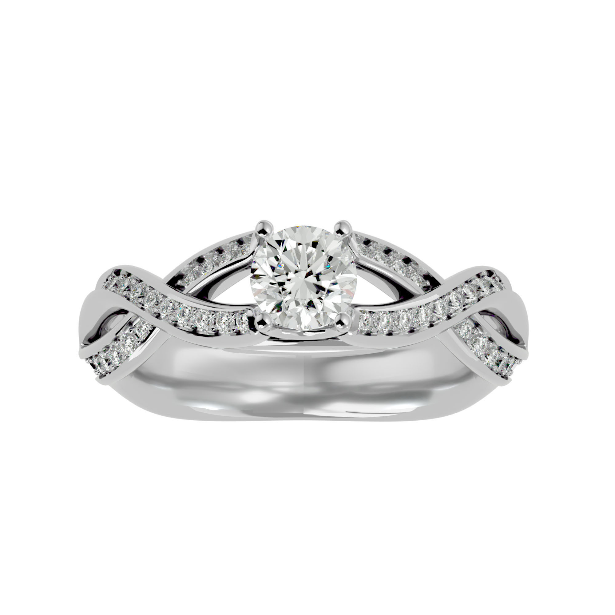 Solitaire wedding engagement ring with 360 view animation 3D print model_3