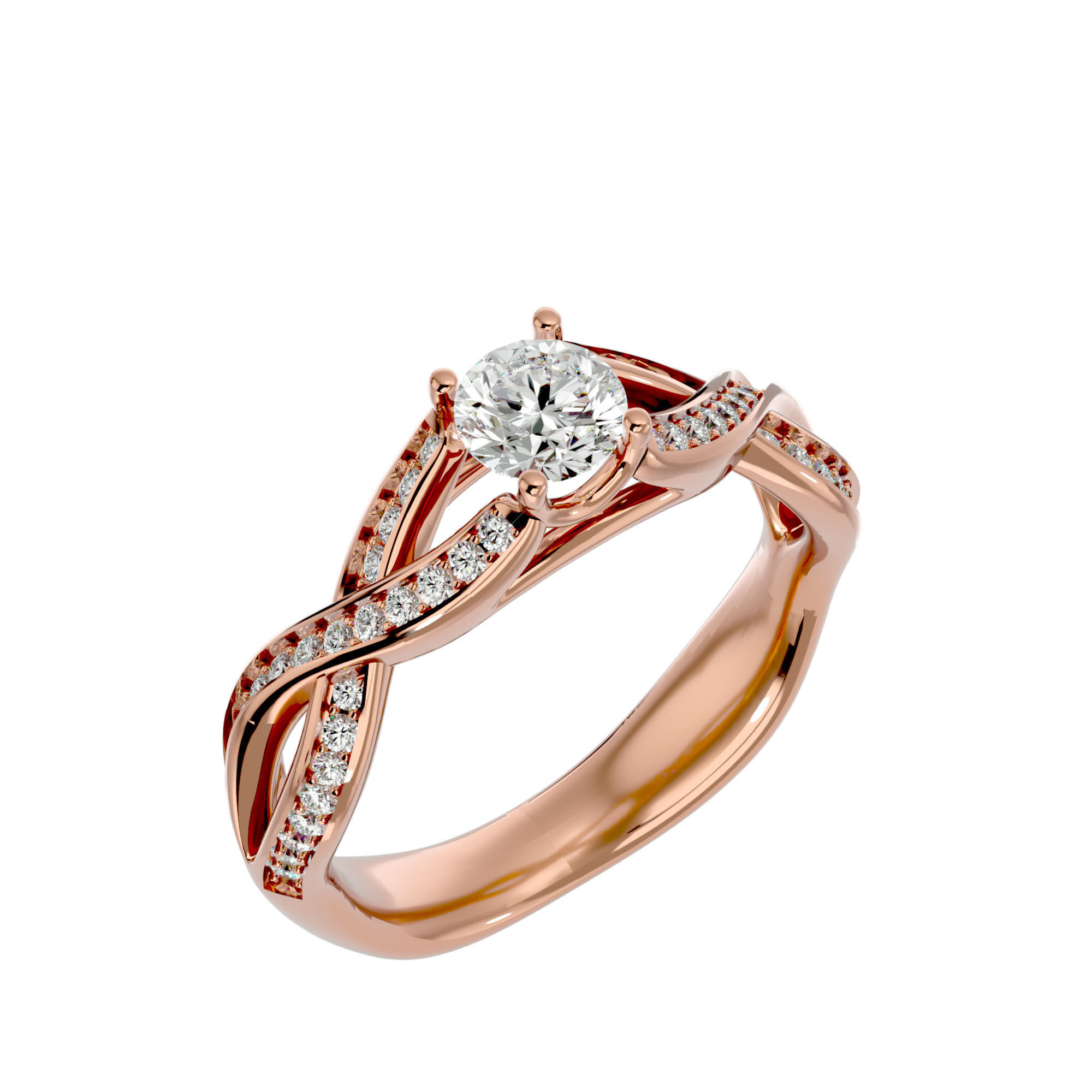 Solitaire wedding engagement ring with 360 view animation 3D print model_13