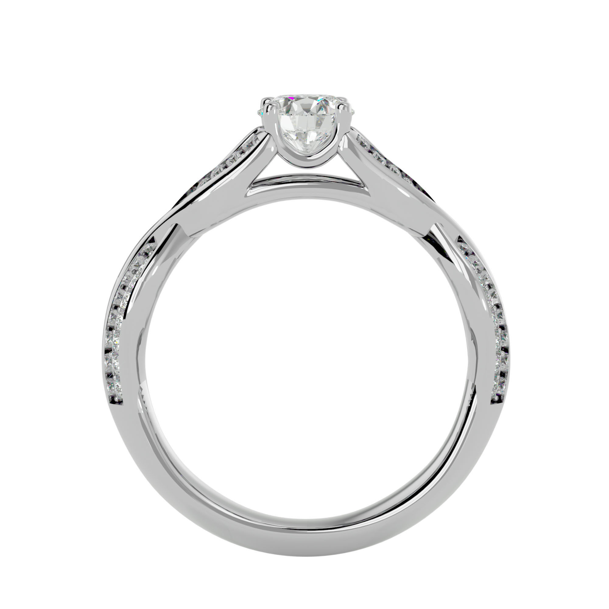 Solitaire wedding engagement ring with 360 view animation 3D print model_4