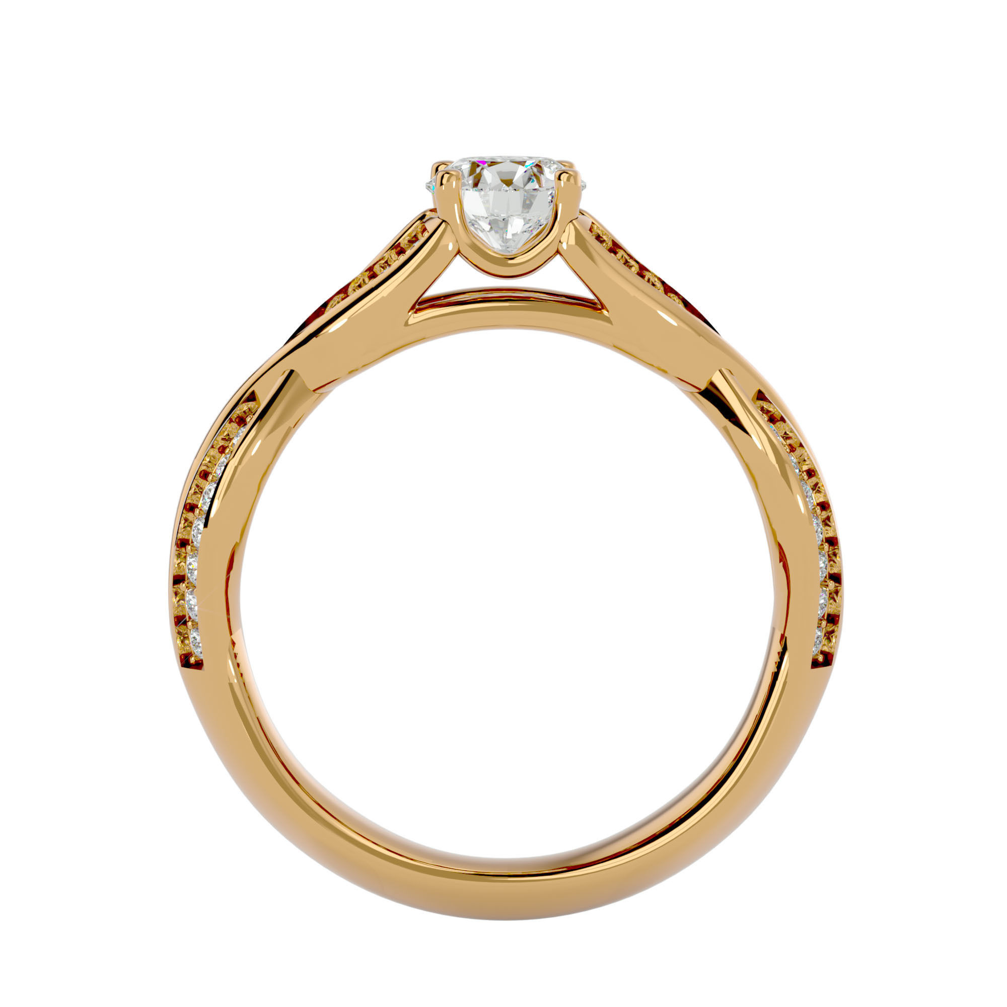 Solitaire wedding engagement ring with 360 view animation 3D print model_6