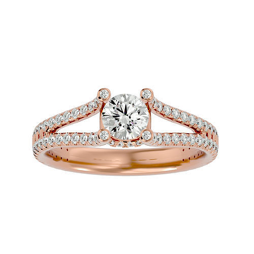 Solitaire wedding engagement ring with 360 view animation 3D print model