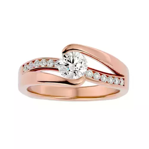 Solitaire wedding engagement ring with 360 view animation