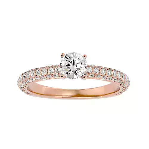Solitaire wedding engagement ring with 360 view animation