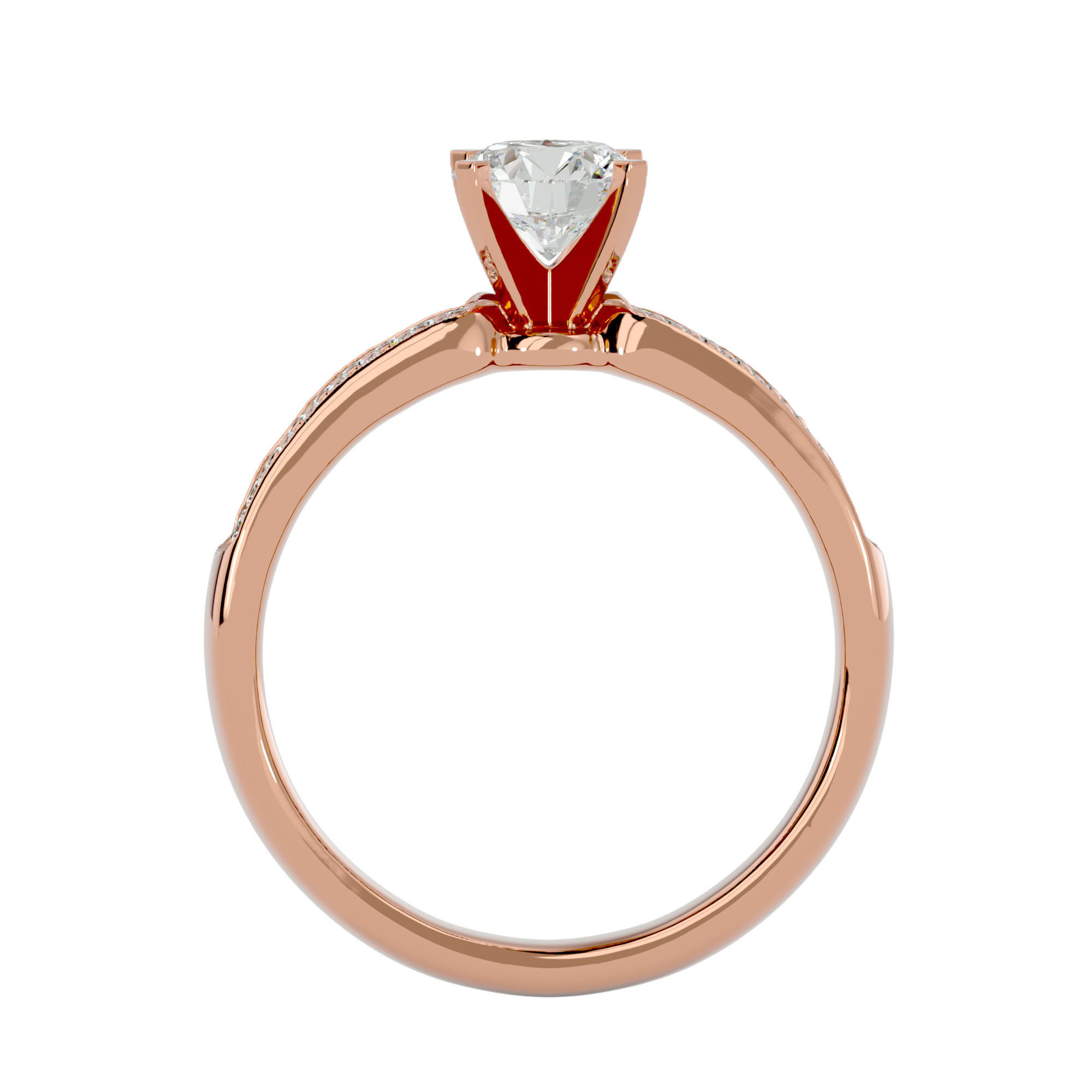 Solitaire wedding engagement ring with 360 view animation 3D print model_7