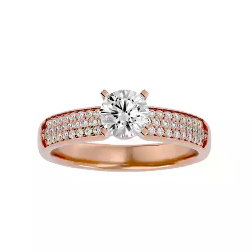 Solitaire wedding engagement ring with 360 view animation