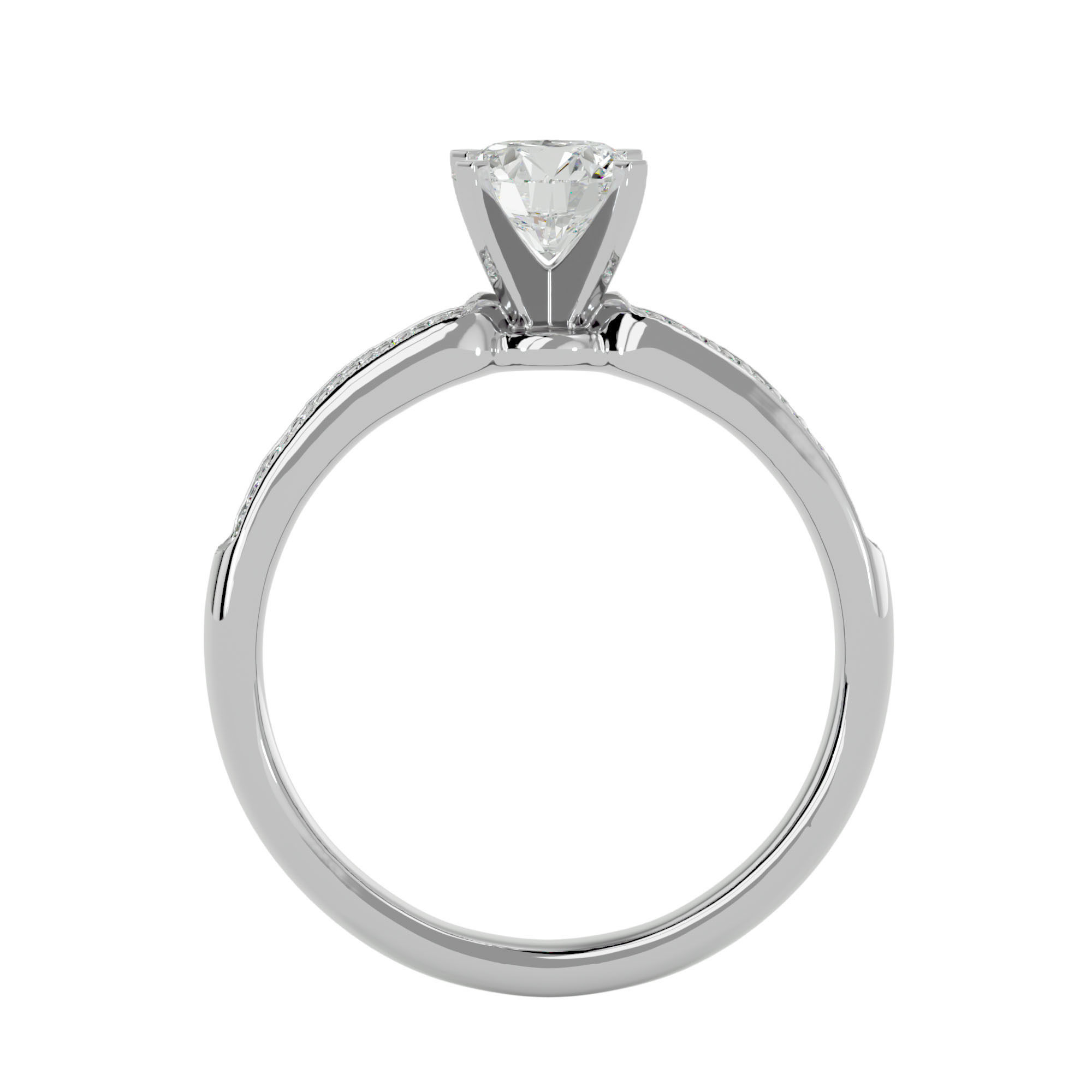 Solitaire wedding engagement ring with 360 view animation 3D print model_5