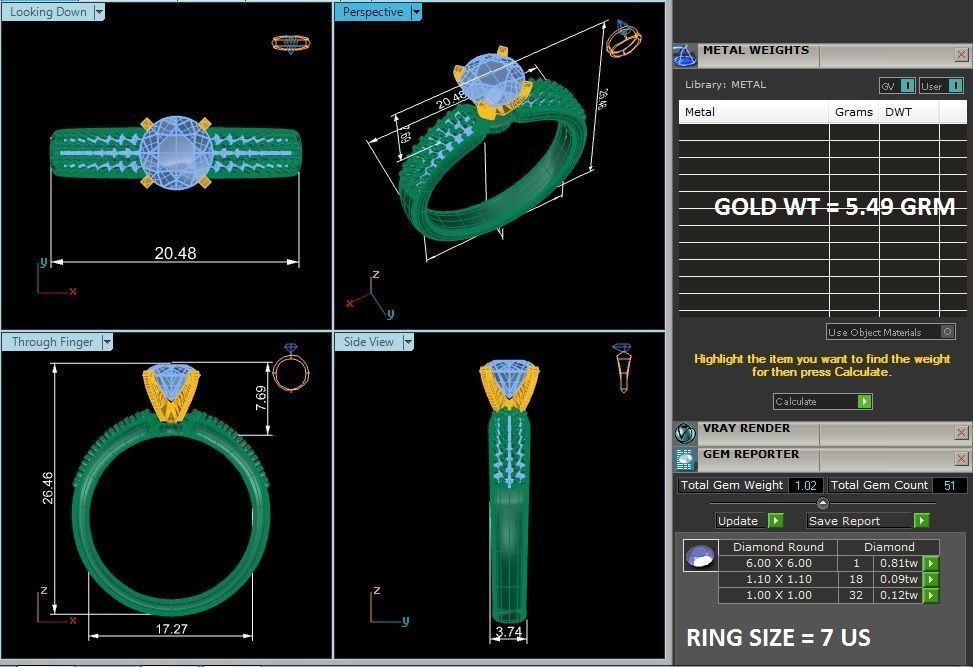 Solitaire wedding engagement ring with 360 view animation 3D print model_4