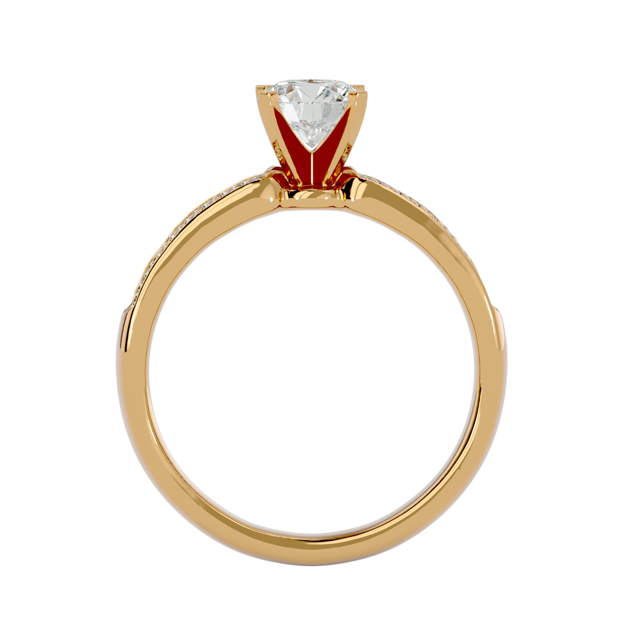 Solitaire wedding engagement ring with 360 view animation 3D print model_6