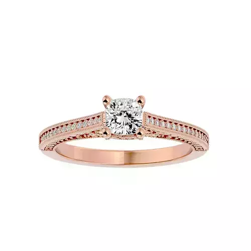 Solitaire wedding engagement ring with 360 view animation