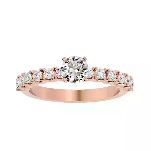 Solitaire wedding engagement ring with 360 view animation