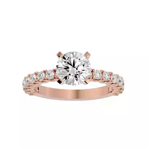 Solitaire wedding engagement ring with 360 view animation