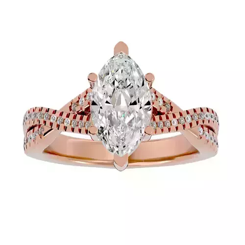 Solitaire wedding engagement ring with 360 view animation
